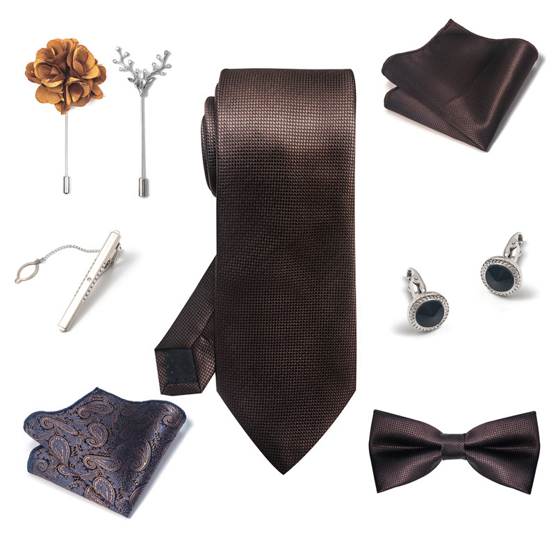 /Men's Ties & Handkerchiefs wedding groom's tie pocket square corsage gift box set men's tie ready stock wholesale_voghion.com
