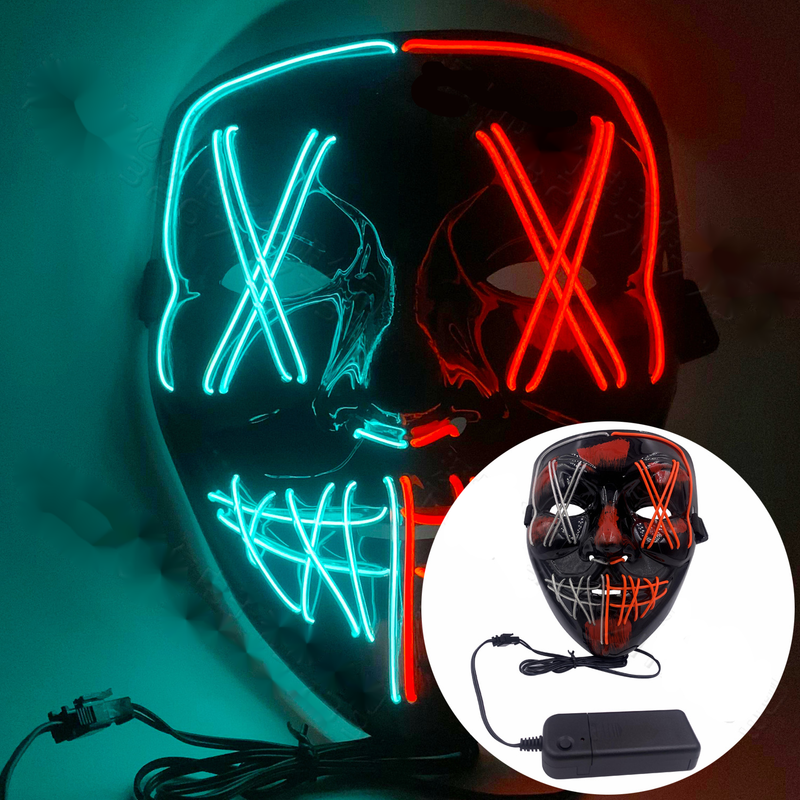 Cold Light Halloween Mask LED Luminous Black V Mask Ghost Step Dance Cold Light Mask_voghion.com