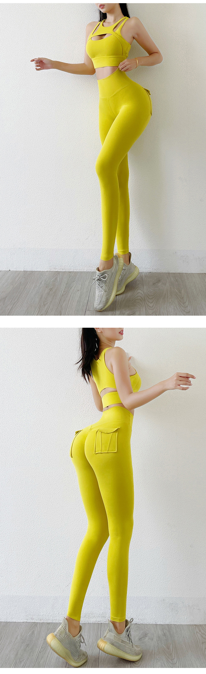 Women's Nude High-waist Butt-lifting Yoga Pants For Women With Pockets Sports Tights Chrysanthemum Fitness Pants_voghion.com