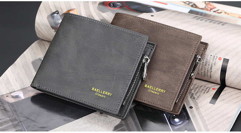 Portafoglio corto da uomo Baellerry Portamonete in pelle PU multi-card di alta qualità Porta carte di credito orizzontale alla moda_voghion.com