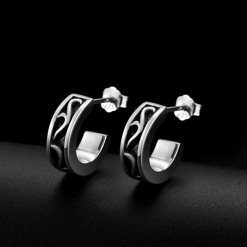 Boucles d'oreilles tendance pour hommes, style hip-hop, simple et cool_voghion.com