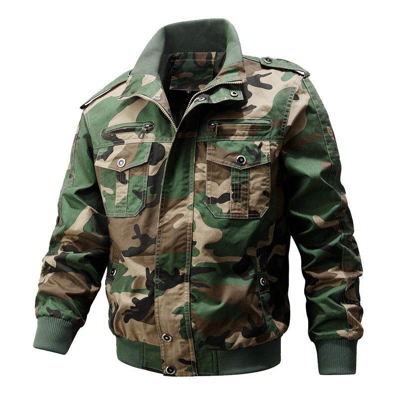 Suitable For All Seasons Workwear Tough Guy Pilot Spring Autumn Men's Jacket WWII Military Enthusiast Tactical Multi-pocket Coat_voghion.com