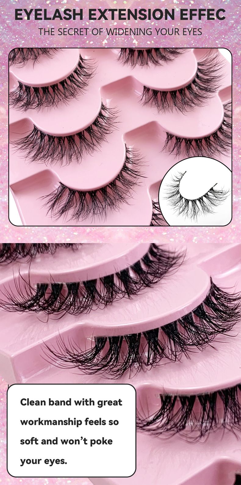 Nuovo effetto 8D Lash sette paia di ciglia finte multilivello, sottili e lunghe, naturali_voghion.com
