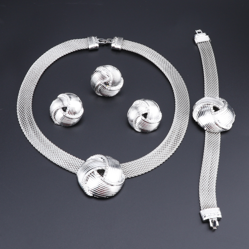 Set di gioielli in oro Dubai per donna grande set di gioielli per collana Set di gioielli da sposa per donna Accessori da sposa_voghion.com