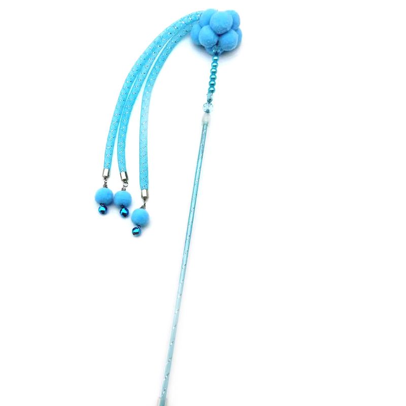 Giocattolo con nappa da fata, bacchetta magica, corda elastica, palla di peluche, asta rompicapo, resistente, graffia e mastica, forniture per gatti_voghion.com