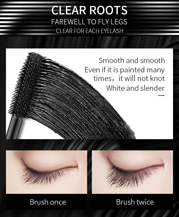 Maquillaje QIC Qinicai 4D Eye Black resistente al agua, rizado, espeso y sin manchas._voghion.com
