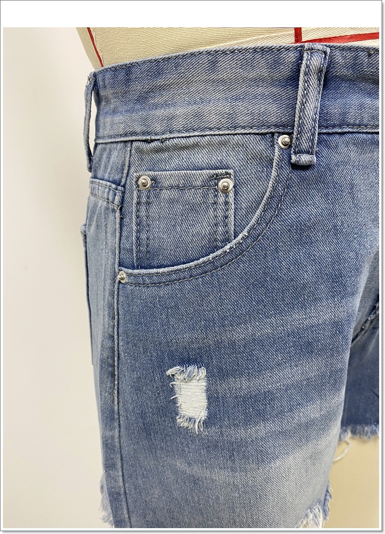 Women's Clothing Spring And Summer New Cross Border Ripped Casual Denim Shorts High Waist Slim Spot_voghion.com