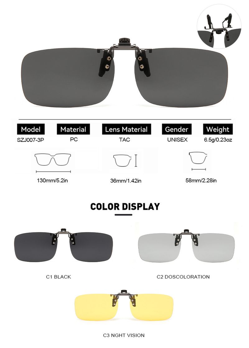 Occhiali da sole polarizzati con clip alla moda 2025 per uomo e donna - Parasole da guida per miopia (stile rospo)_voghion.com