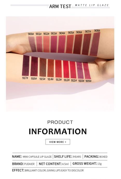 PUDAIER® Mini Capsule Matte Liquid Lipstick - Color #901_voghion.com