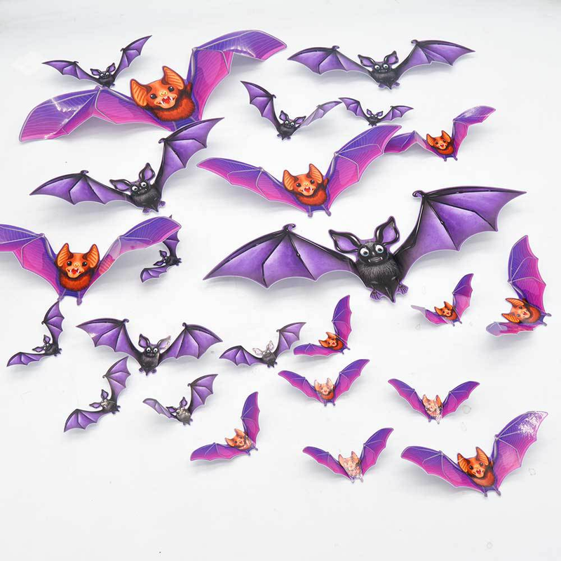 3D Helovīna PET Bat Ghost BOO sienas uzlīme Logu garāžas dekorēšanai liela sienas uzlīme_voghion.com