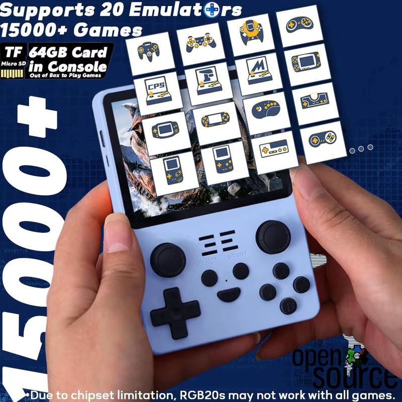 Consola de juegos portátil RGB20S de 3,5 pulgadas con pantalla IPS de código abierto y más de 25 emuladores_voghion.com