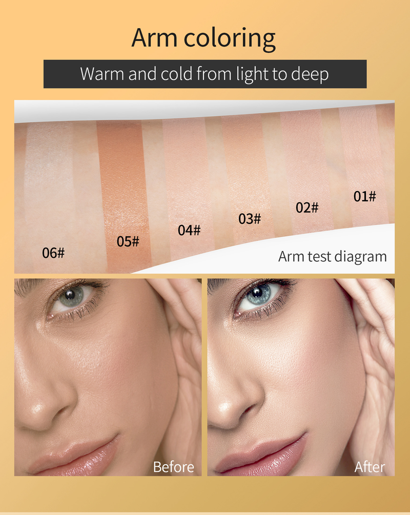 Hellokiss Concealer Feuchtigkeitsspendende und natürlich aufhellende Weizen-Antik-Kupfer-Farbe wärmende flüssige Grundierung_voghion.com