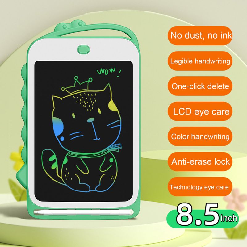 ToysMall 8,5-inch LCD-schrijftablet met potlood Cartoon Dinosaur Doodle Drukgevoelige batterijgevoede elektronische grafische tekenbordpad_voghion.com