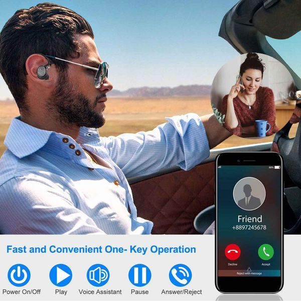 TWS Wireless 5.0 Earbuds IPX4 Touch In-Ear Stereo Earphone Noise Canceling Earpieces 32.8 Ft Transmission Range_voghion.com
