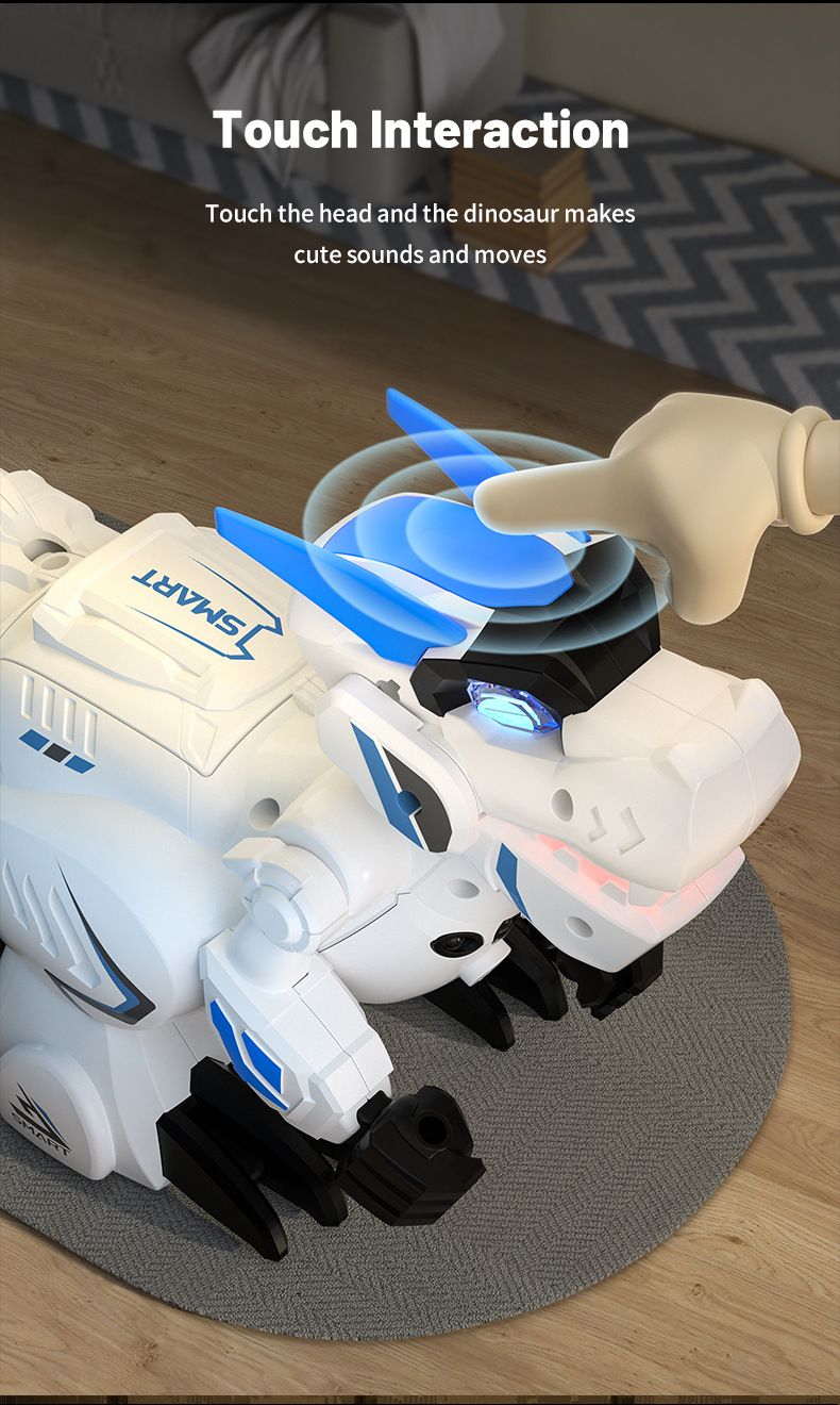 Giocattoli intelligenti per bambini, modello di dinosauro con telecomando a induzione intelligente, robot elettrico, programmazione, scienza e istruzione, giocattolo telecomandato_voghion.com