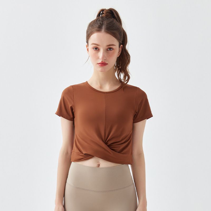 vvcx 2025s Sports Cover-Up Summer Yoga Top Running Quick-Dry Short Sleeve T-Shirt Fashion Fitness Wear For Women_voghion.com