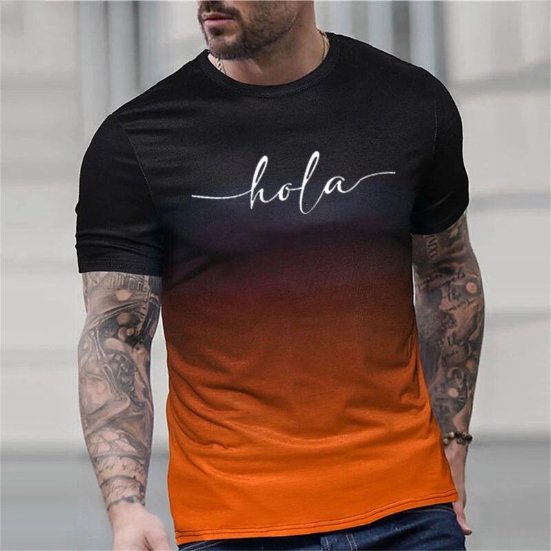 2024 Camiseta informal holgada para hombre, nueva camiseta con estampado creativo de cuchillo de mordedura de gato cómico, talla grande_voghion.com
