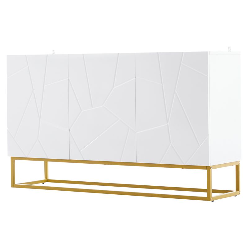 Buffet Hochglanz avec 4 compartiments, meuble buffet moderne Anrichte Schrank, 130 cm de large_voghion.com