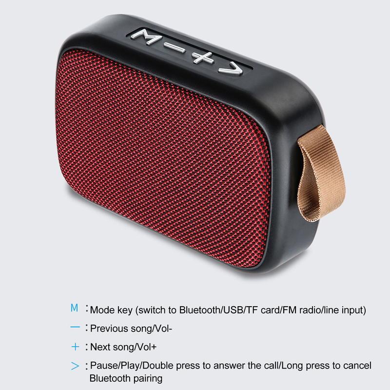 Przenośny głośnik bezprzewodowy Mini G2 6D Bass kompatybilny z Bluetooth 4.2 z gniazdem karty USB TF Głośnik niskotonowy dla_voghion.com