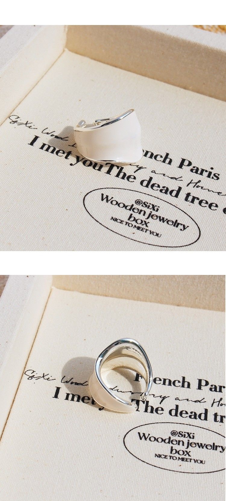 Damenschmuck Ankola Rote Emaille Gekräuselte Blattohrringe Weinrot Breite Version C-förmige Ohrringe Retro Weiß_voghion.com