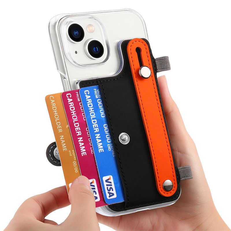 Geeignet für iPhone16 transparent karte halter handy fall DIY Macron farbe_voghion.com