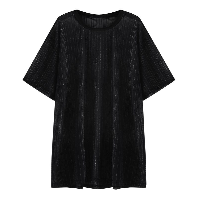 Durchsichtiges, dünnes, atmungsaktives, modisches Nachtclub-Party-Unterhemd aus europäischem und amerikanischem Mesh-Mesh für Herren_voghion.com