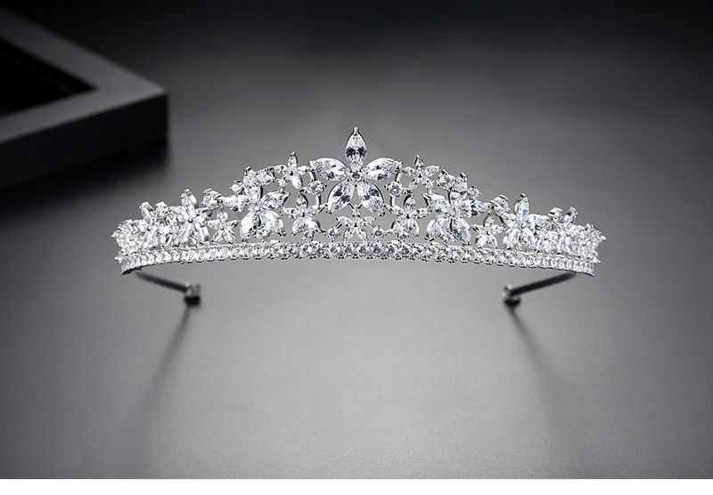 Elegante tiara da sposa in cristallo - Corona floreale da sposa di ispirazione vintage per le donne, perfetta per spose, balli di fine anno e occasioni speciali_voghion.com