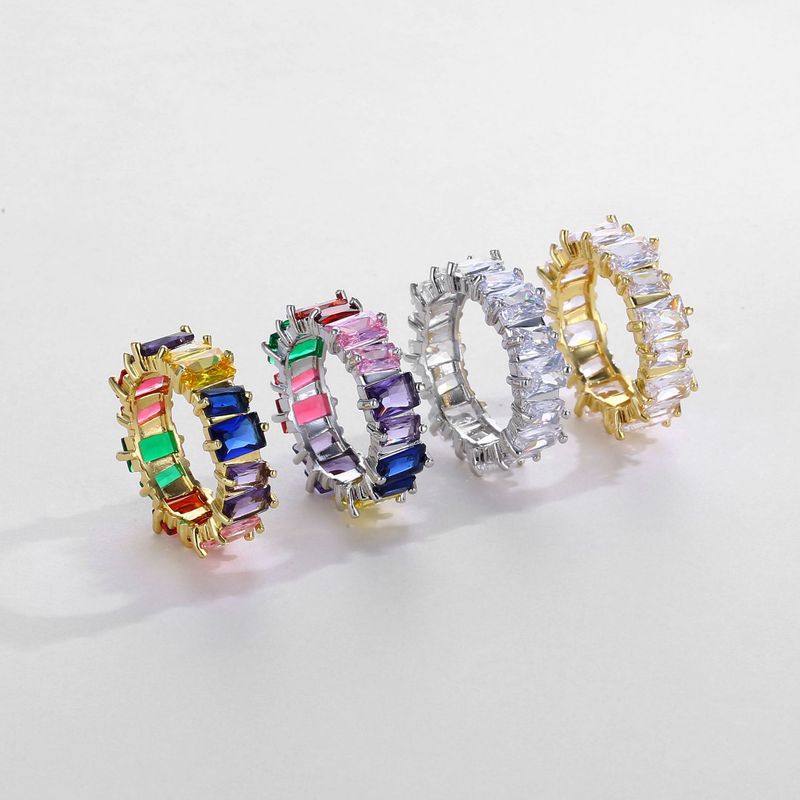 Advanced Sense ins New Hip-hop Explosive Irregular Rectangular Zircon Ring Popular Cold Wind Women's Jewelry_voghion.com