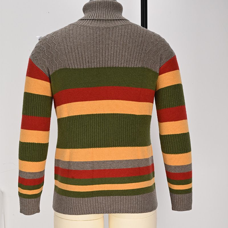 Men's High Neck Wool Sweater Slim Fit Long Sleeve Knit Pullover Casual Warm Winter Turtleneck Top_voghion.com
