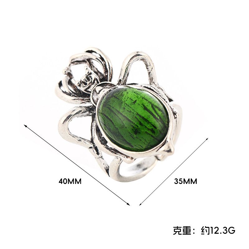 Unique Spider Punk Design Sense Inlaid Diamond Trendy Couple Style Hand Irregular Ring_voghion.com
