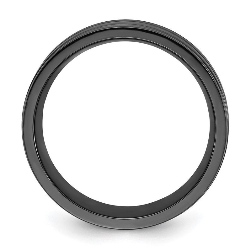 Chisel Titanium Black IP-plated Brushed And Polished 8mm Band_voghion.com