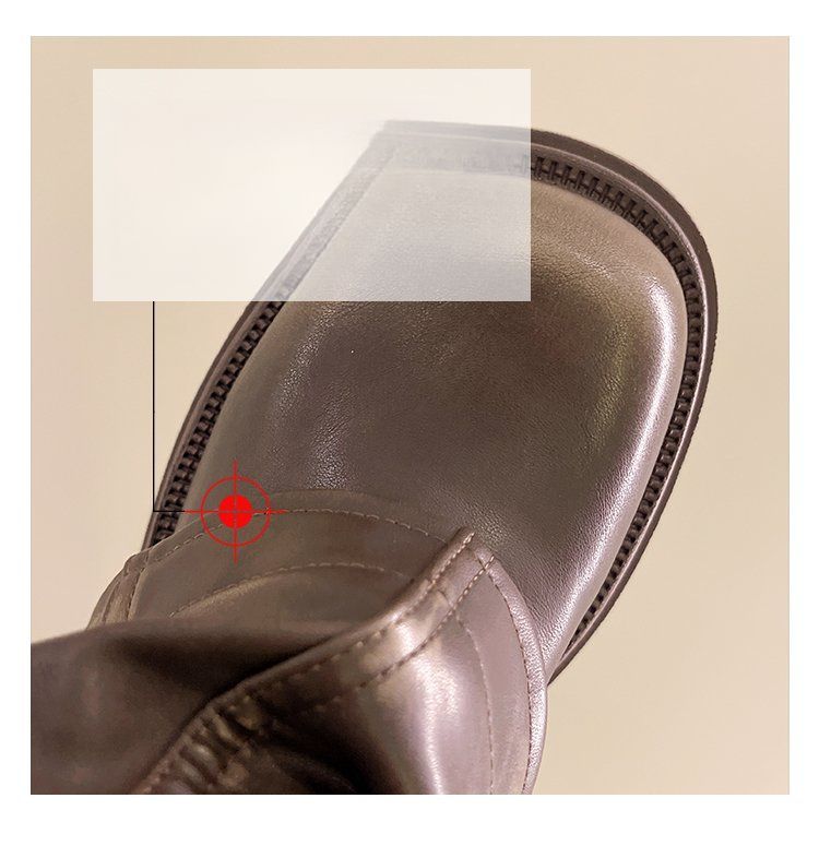 Niche 2025 Herbst und Winter Neue braune Cowboystiefel für Damen mit dicker Sohle Modisch Vielseitig tragbar Bequem und leicht_voghion.com