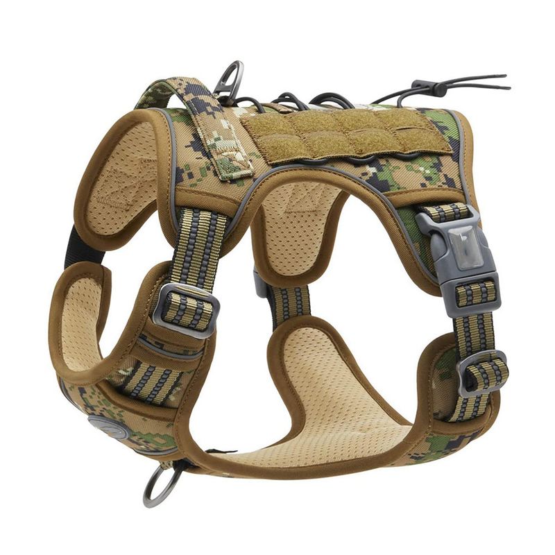 Tactical Pet Dog Metal Iron Explosion-Proof Thickened Nylon Harness For Medium And Large Dogs Overseas_voghion.com