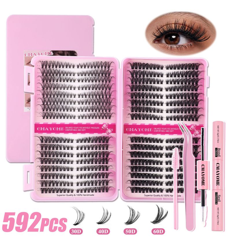 Beauty Essentials False Eyelash Extension Set Single Cluster 592 Clusters 30+40+50+60+80+100d Eyelashes_voghion.com