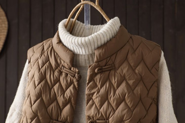 Gilet in cotone con bottoni doppiopetto retrò cinese per donna, leggero, invernale, a strati, snellente, caldo, imbottito_voghion.com