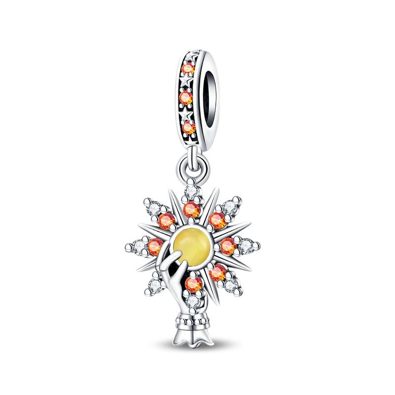 Gioielli da donna, ciondolo a forma di stella dei tarocchi, luna e clessidra, perline fai da te, accessori per gioielli, bracciale in argento placcato in rame_voghion.com