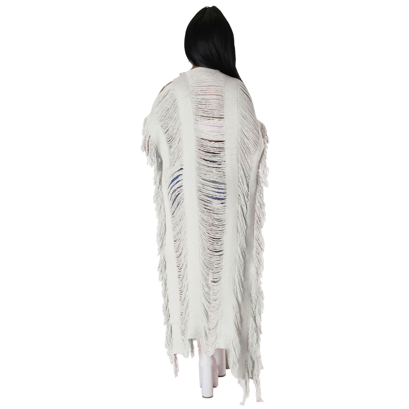 Cardigan creux à la mode pour femmes, veste tricotée avec pompon, automne et hiver_voghion.com