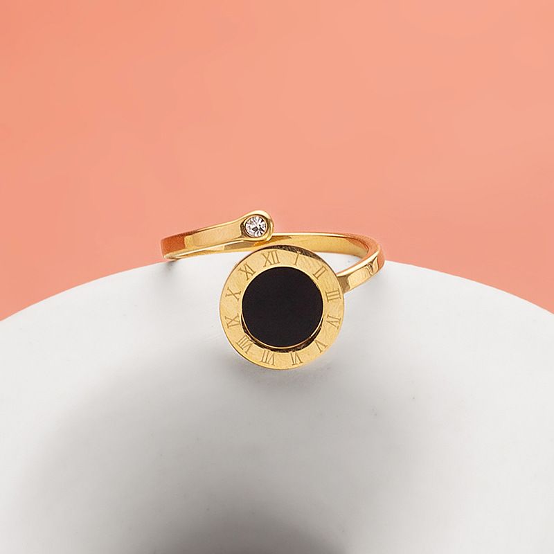 Titanium Steel Personality New Korean And Japanese Niche Light Luxury Open Hollow Ring For Women Non-Fading_voghion.com