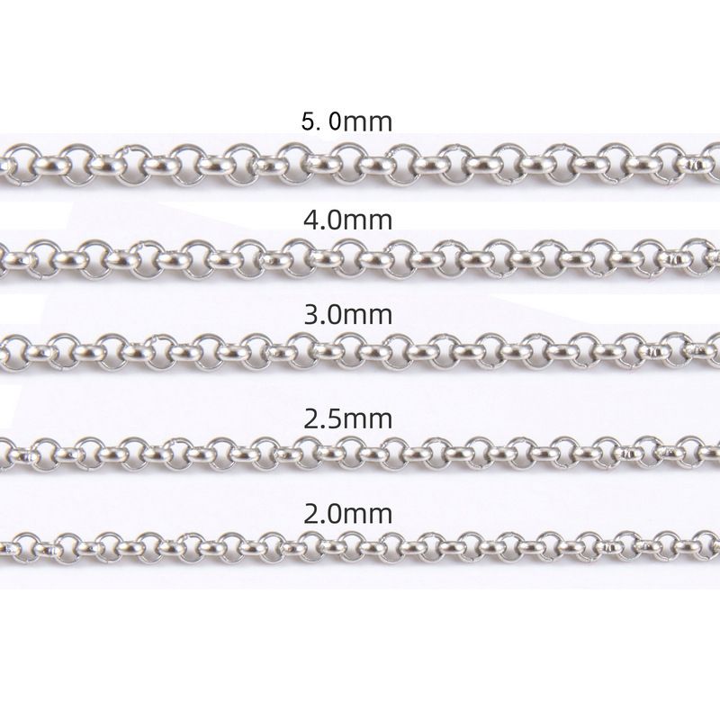 Stainless steel jewelry necklace round pearl chain titanium steel clavicle chain DIY square pearl chain jewelry chain_voghion.com
