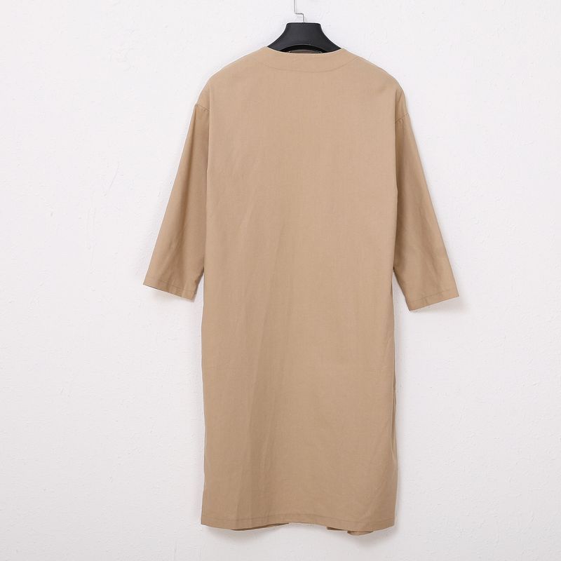 8852025 Printemps Nouveau Lâche Grand Coton Et Cardigan Moyen À Lin Manches Longues Manteau Tendance_voghion.com