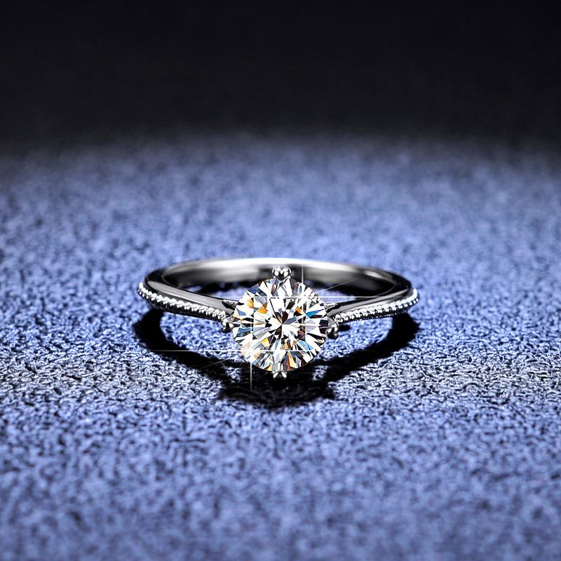 Tancise Classic Moissanite hopea sormus naisten korut häälupaus juhlalahja_voghion.com