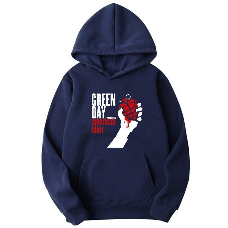 Felpa con cappuccio da uomo GREEN DAY, stampata, girocollo, per donna, casual, morbida, comoda, ampia, da uomo_voghion.com
