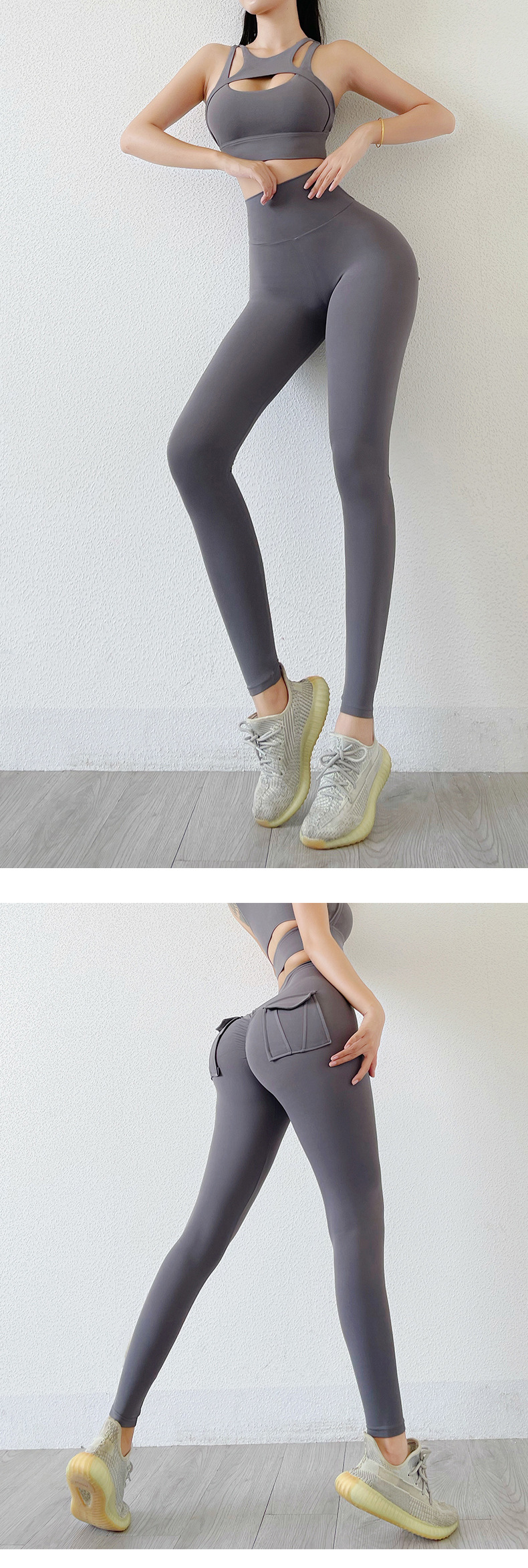 Women's Nude High-waist Butt-lifting Yoga Pants For Women With Pockets Sports Tights Chrysanthemum Fitness Pants_voghion.com