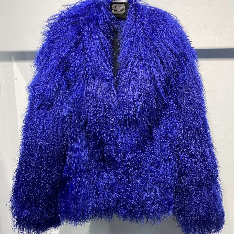 Damenbekleidung Luxuriöser Shearling-Pelzmantel Damenmode Kurze Jacke mit Reverskragen und natürlichem Shearling-Besatz_voghion.com