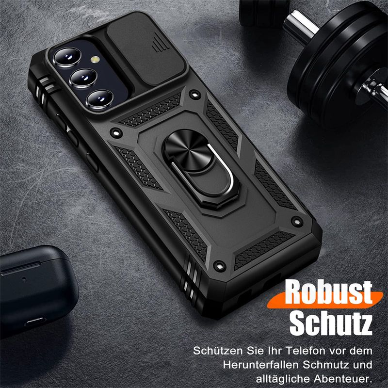 Case For Samsung Galaxy A56 A36 5G Build In 360° Slide Camera Rotating Ring Kickstand Military Grade Protective Cover_voghion.com