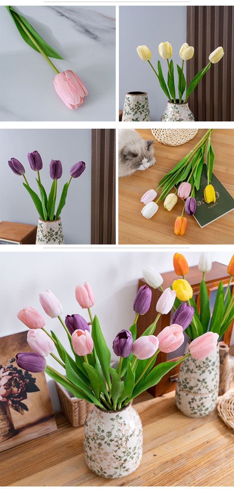 Artificial Decorations Flowers INS Style Dancing Stars Feel Tulip Artificial Flowers Manufacturers Home Decoration Wedding_voghion.com