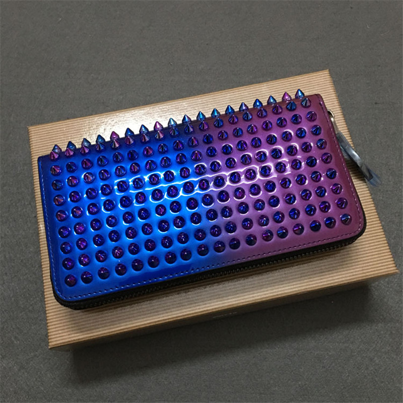 2022 neue Marke Design Punk Lange Zipper Niet Brieftasche Top Qualität Männer Frauen PU Leder Geldbörse_voghion.com