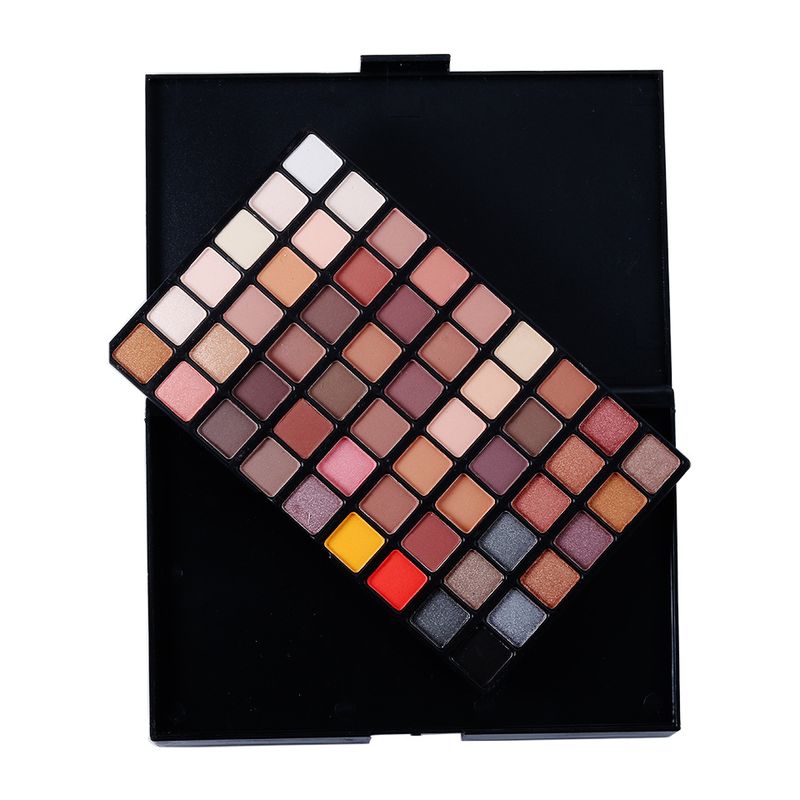 Conjuntos de maquillaje POPFEEL 54 colores de sombras de ojos con pincel para sombras de ojos Maquillaje ahumado mate Paleta de sombras de ojos en tonos tierra Conjunto combinado_voghion.com