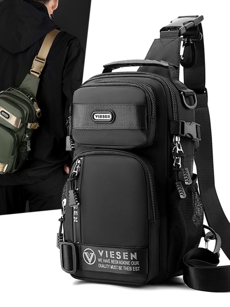 Viessen Men Casual Chest Large Capacity Shoulder Messenger Bag Outdoor Multi-Functional Backpack_voghion.com