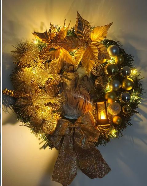 2025 Nieuwe kransdeur hangende kerstverlichting decoraties scène lay-out rekwisieten_voghion.com